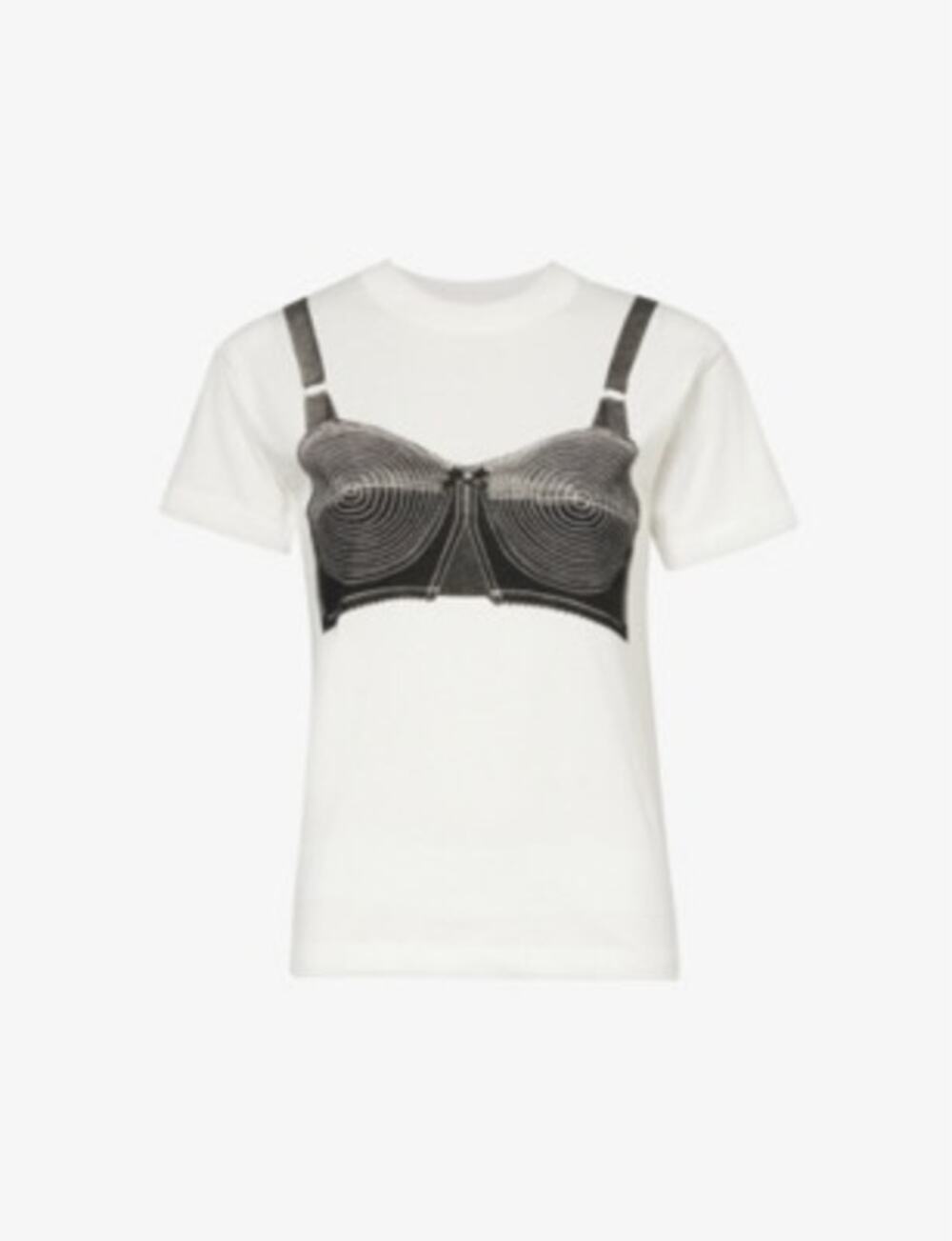 Vaquera White Trompe L'œil Bullet Bra Cotton T-Shirt Small